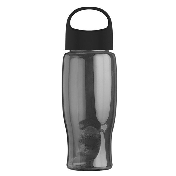Poly-Pure Transparent Bottle w/ Oval Crest Lid, 27oz.