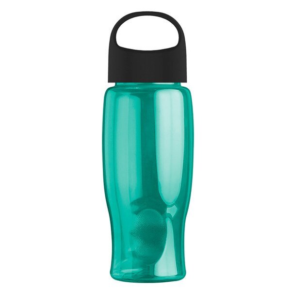 Poly-Pure Transparent Bottle w/ Oval Crest Lid, 27oz.