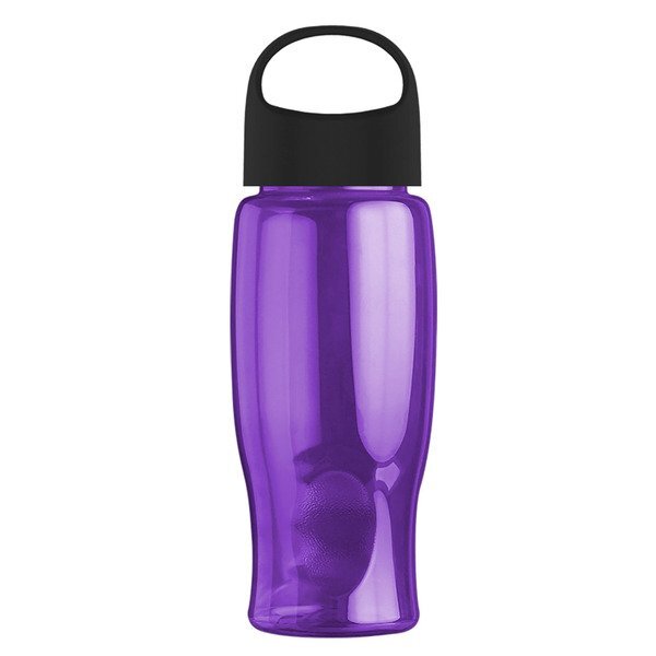 Poly-Pure Transparent Bottle w/ Oval Crest Lid, 27oz.