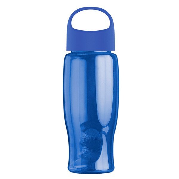 Poly-Pure Transparent Bottle w/ Oval Crest Lid, 27oz.