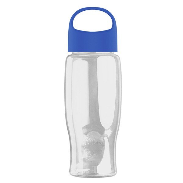 Poly-Pure Transparent Bottle w/ Oval Crest Lid, 27oz.