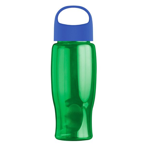 Poly-Pure Transparent Bottle w/ Oval Crest Lid, 27oz.