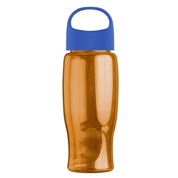 Poly-Pure Transparent Bottle w/ Oval Crest Lid, 27oz.