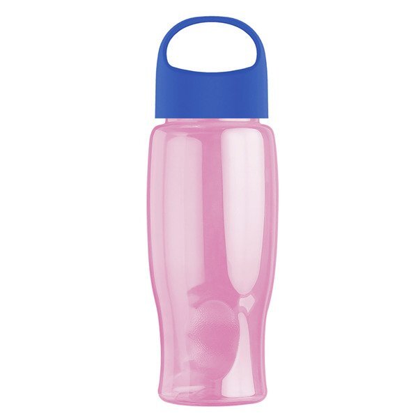 Poly-Pure Transparent Bottle w/ Oval Crest Lid, 27oz.