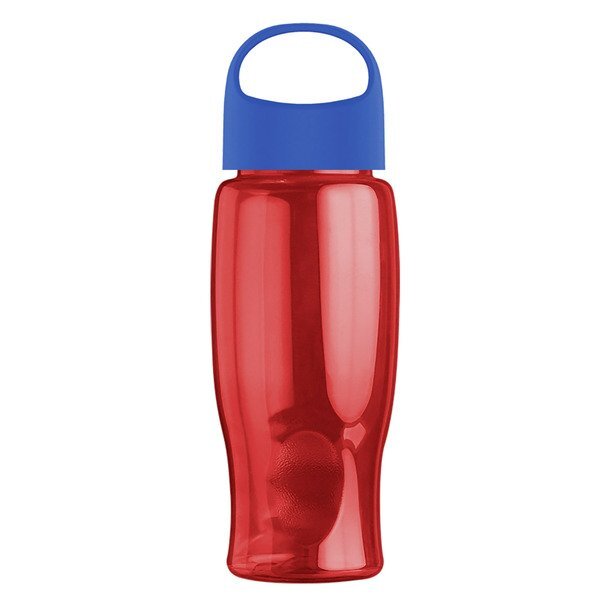 Poly-Pure Transparent Bottle w/ Oval Crest Lid, 27oz.