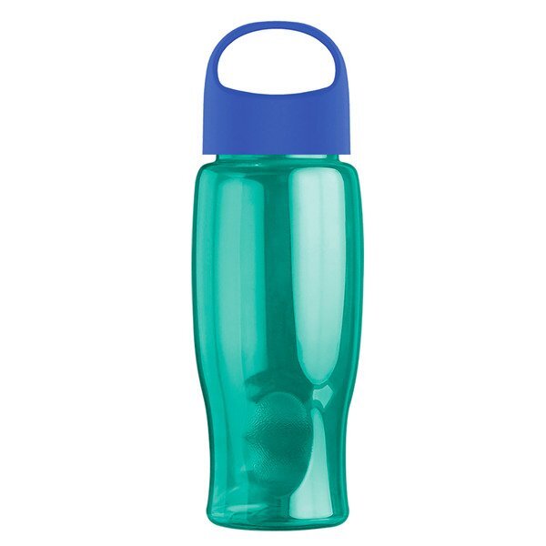 Poly-Pure Transparent Bottle w/ Oval Crest Lid, 27oz.