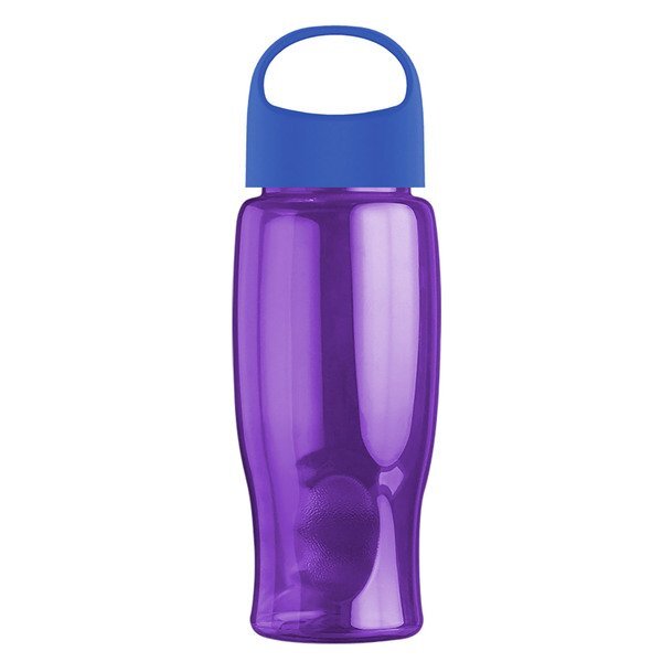 Poly-Pure Transparent Bottle w/ Oval Crest Lid, 27oz.