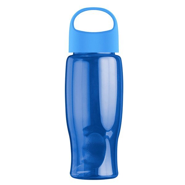 Poly-Pure Transparent Bottle w/ Oval Crest Lid, 27oz.