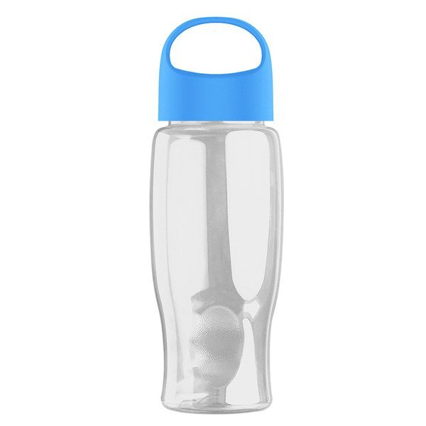 Poly-Pure Transparent Bottle w/ Oval Crest Lid, 27oz.