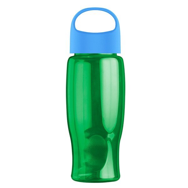 Poly-Pure Transparent Bottle w/ Oval Crest Lid, 27oz.