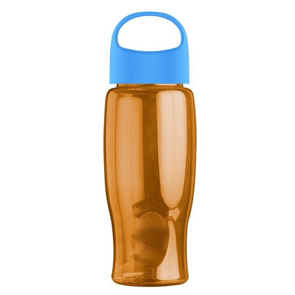 Poly-Pure Transparent Bottle w/ Oval Crest Lid, 27oz.