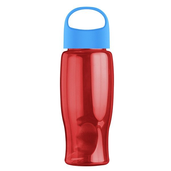 Poly-Pure Transparent Bottle w/ Oval Crest Lid, 27oz.
