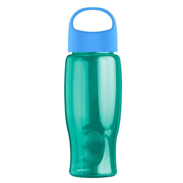 Poly-Pure Transparent Bottle w/ Oval Crest Lid, 27oz.