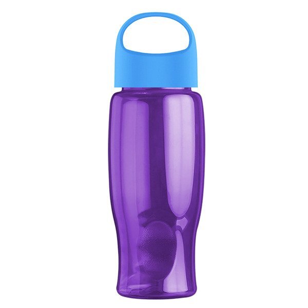 Poly-Pure Transparent Bottle w/ Oval Crest Lid, 27oz.