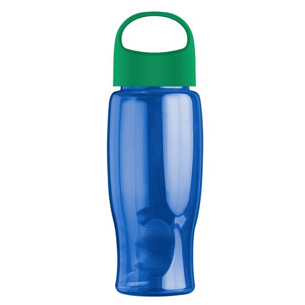 Poly-Pure Transparent Bottle w/ Oval Crest Lid, 27oz.