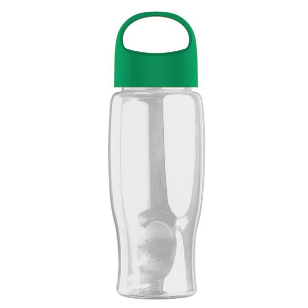 Poly-Pure Transparent Bottle w/ Oval Crest Lid, 27oz.
