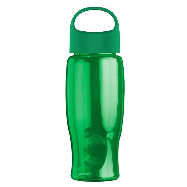 Poly-Pure Transparent Bottle w/ Oval Crest Lid, 27oz.