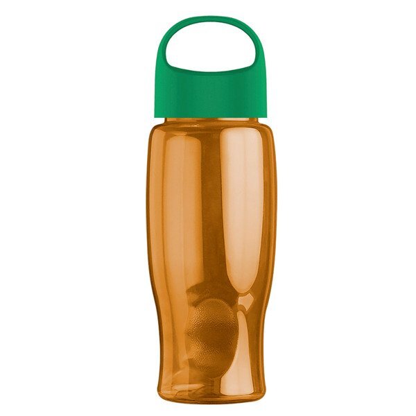 Poly-Pure Transparent Bottle w/ Oval Crest Lid, 27oz.