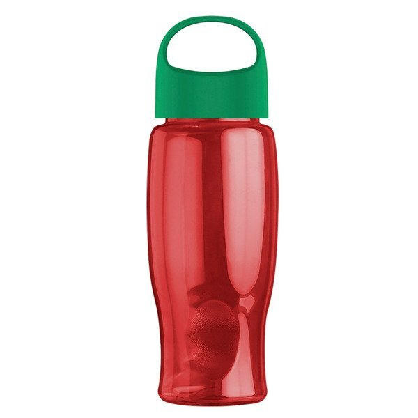 Poly-Pure Transparent Bottle w/ Oval Crest Lid, 27oz.