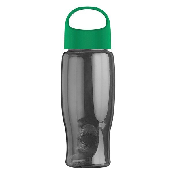 Poly-Pure Transparent Bottle w/ Oval Crest Lid, 27oz.