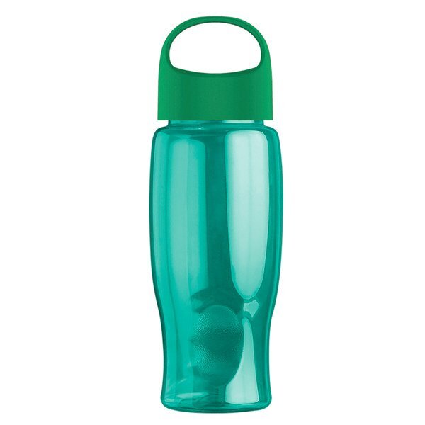 Poly-Pure Transparent Bottle w/ Oval Crest Lid, 27oz.