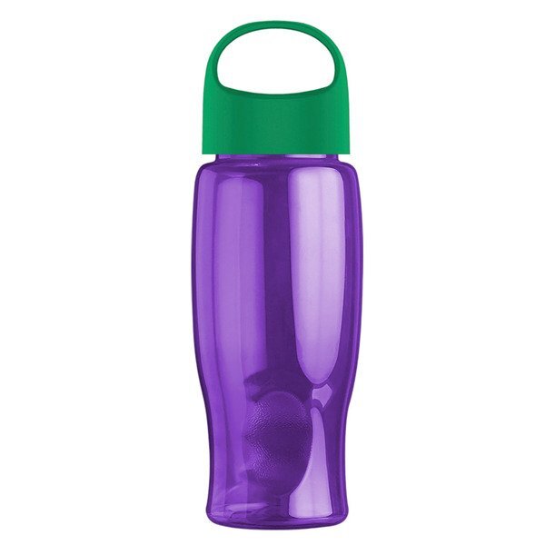 Poly-Pure Transparent Bottle w/ Oval Crest Lid, 27oz.