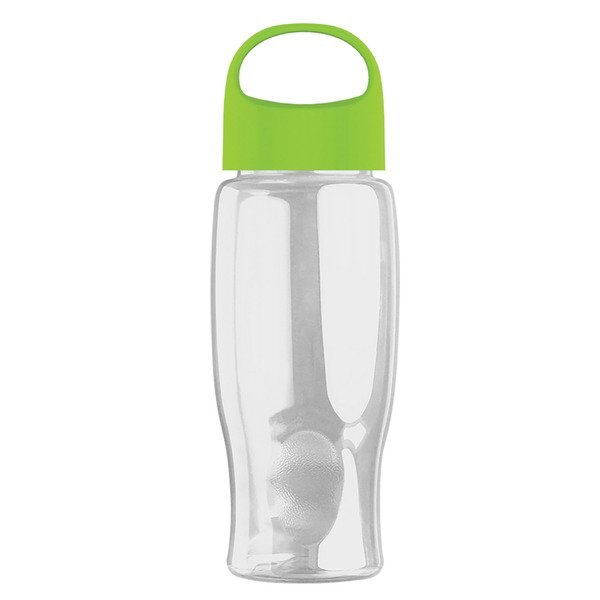 Poly-Pure Transparent Bottle w/ Oval Crest Lid, 27oz.