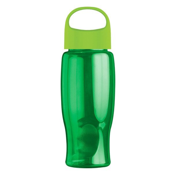 Poly-Pure Transparent Bottle w/ Oval Crest Lid, 27oz.