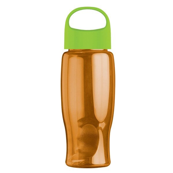 Poly-Pure Transparent Bottle w/ Oval Crest Lid, 27oz.