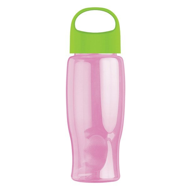 Poly-Pure Transparent Bottle w/ Oval Crest Lid, 27oz.