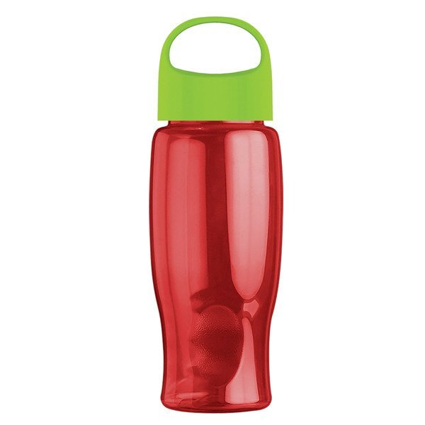 Poly-Pure Transparent Bottle w/ Oval Crest Lid, 27oz.