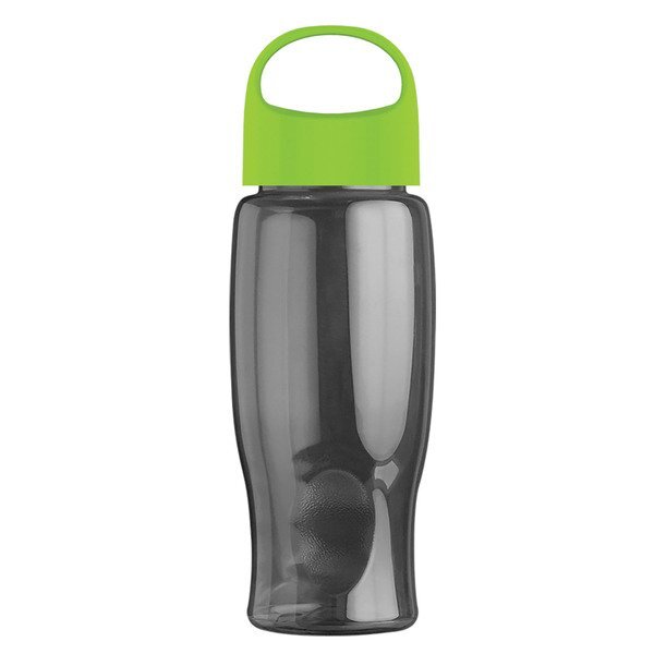 Poly-Pure Transparent Bottle w/ Oval Crest Lid, 27oz.