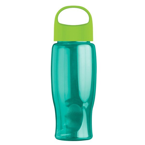 Poly-Pure Transparent Bottle w/ Oval Crest Lid, 27oz.
