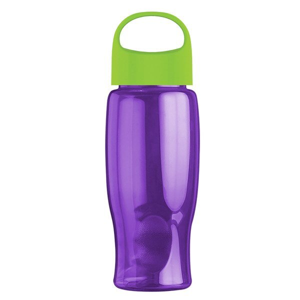Poly-Pure Transparent Bottle w/ Oval Crest Lid, 27oz.