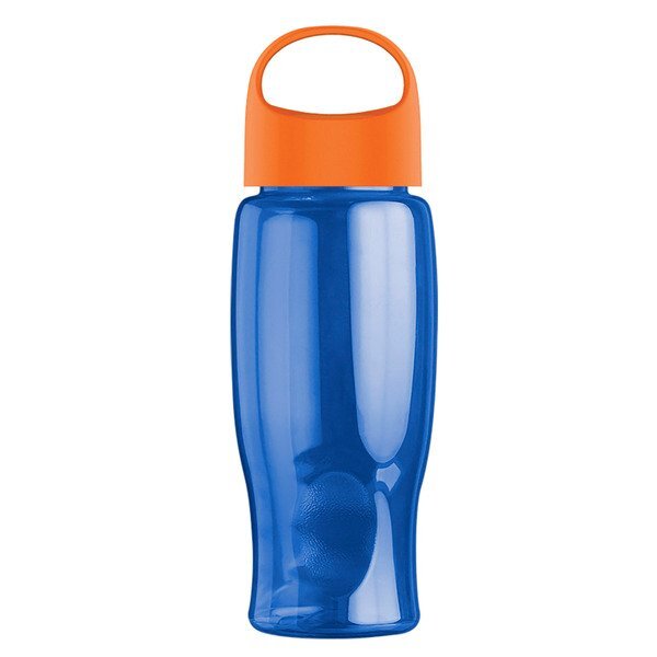 Poly-Pure Transparent Bottle w/ Oval Crest Lid, 27oz.