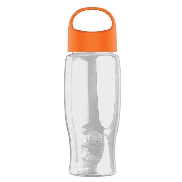 Poly-Pure Transparent Bottle w/ Oval Crest Lid, 27oz.