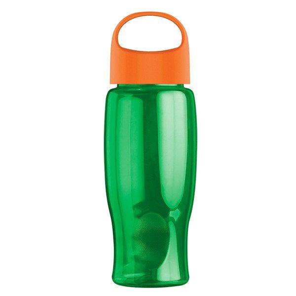 Poly-Pure Transparent Bottle w/ Oval Crest Lid, 27oz.