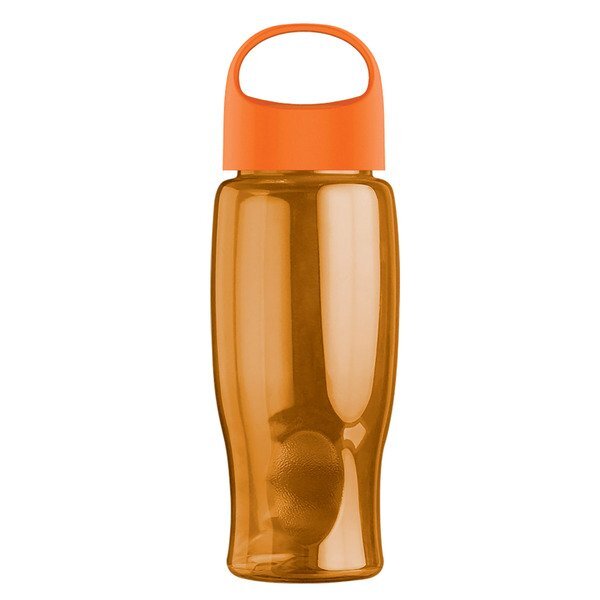 Poly-Pure Transparent Bottle w/ Oval Crest Lid, 27oz.