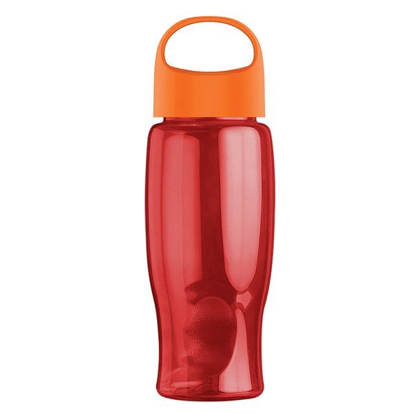 Poly-Pure Transparent Bottle w/ Oval Crest Lid, 27oz.
