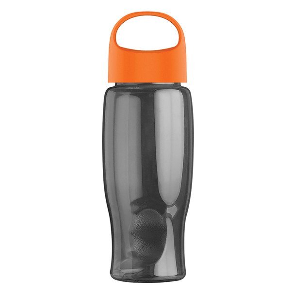 Poly-Pure Transparent Bottle w/ Oval Crest Lid, 27oz.