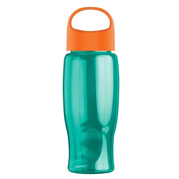 Poly-Pure Transparent Bottle w/ Oval Crest Lid, 27oz.