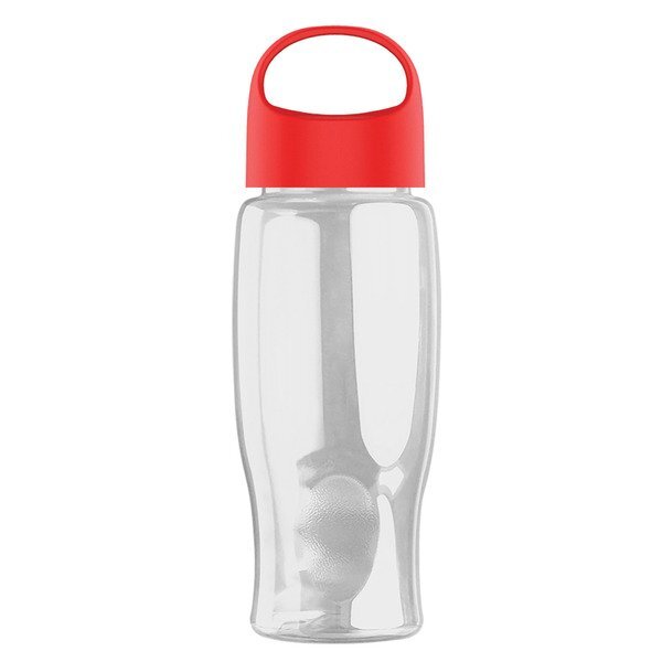 Poly-Pure Transparent Bottle w/ Oval Crest Lid, 27oz.