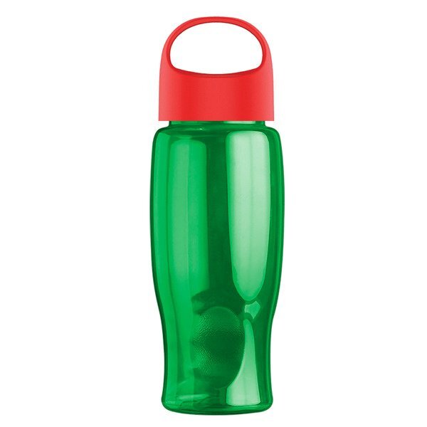 Poly-Pure Transparent Bottle w/ Oval Crest Lid, 27oz.