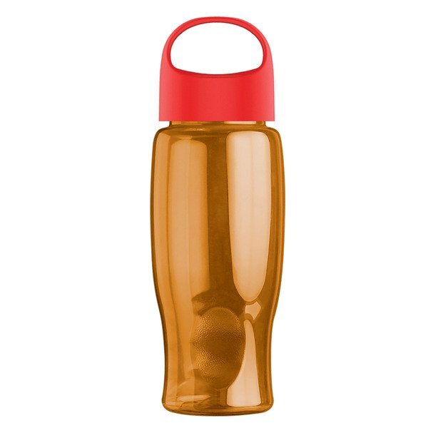 Poly-Pure Transparent Bottle w/ Oval Crest Lid, 27oz.