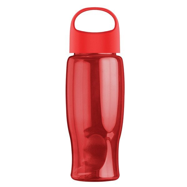 Poly-Pure Transparent Bottle w/ Oval Crest Lid, 27oz.