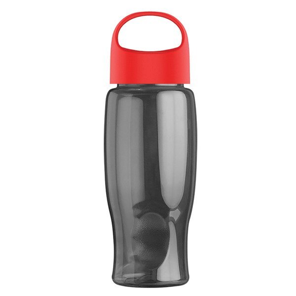 Poly-Pure Transparent Bottle w/ Oval Crest Lid, 27oz.