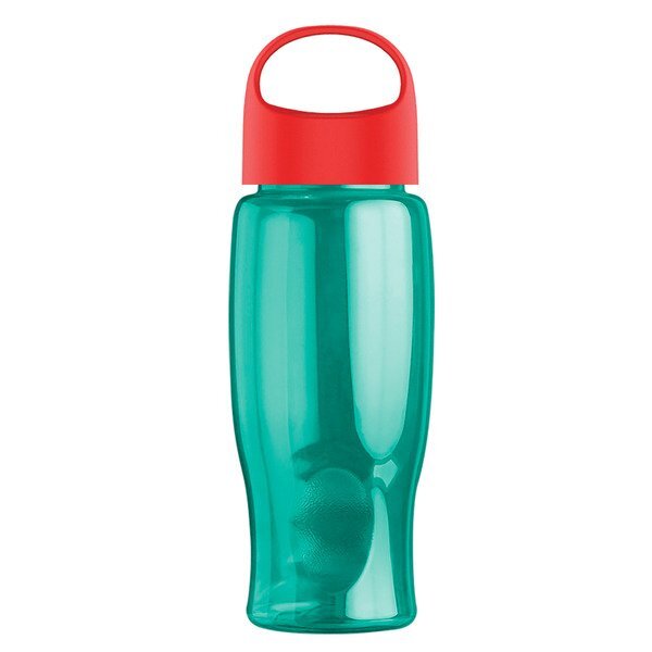 Poly-Pure Transparent Bottle w/ Oval Crest Lid, 27oz.