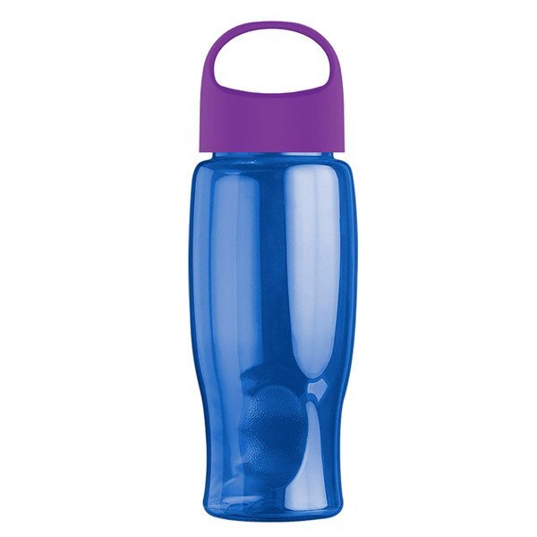 Poly-Pure Transparent Bottle w/ Oval Crest Lid, 27oz.