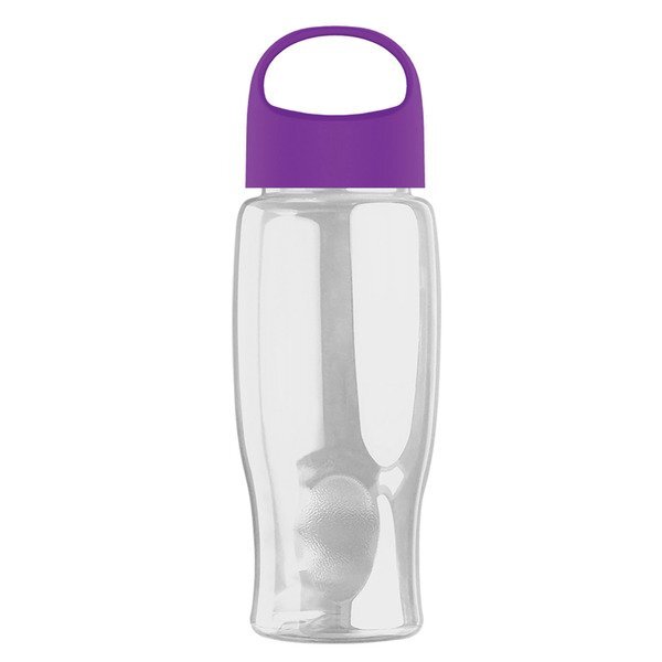 Poly-Pure Transparent Bottle w/ Oval Crest Lid, 27oz.