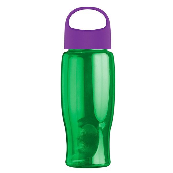 Poly-Pure Transparent Bottle w/ Oval Crest Lid, 27oz.